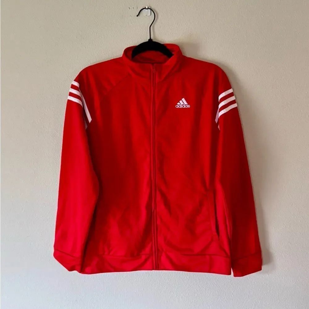NWOT!! Youth, Adidas “Firebird” Red & White Lightweight Jacket. Size XL.